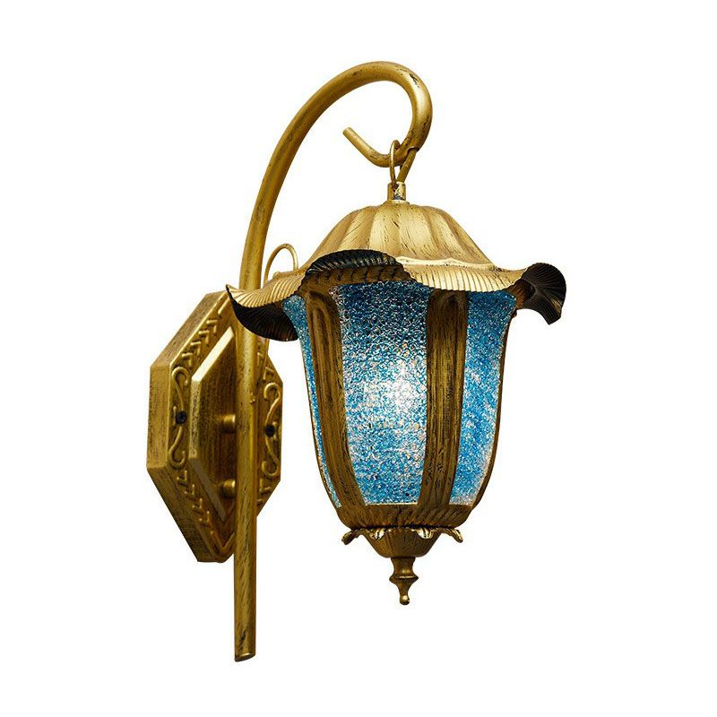 Marokkanische Glockenwandleuchte Ein-Bulb-Metallmauer-Lampe im Seeblau