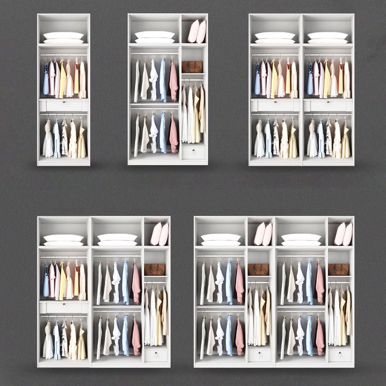 Wood and Glass Wardrobe Cabinet Contemporary Hinged Wardrobe Closet