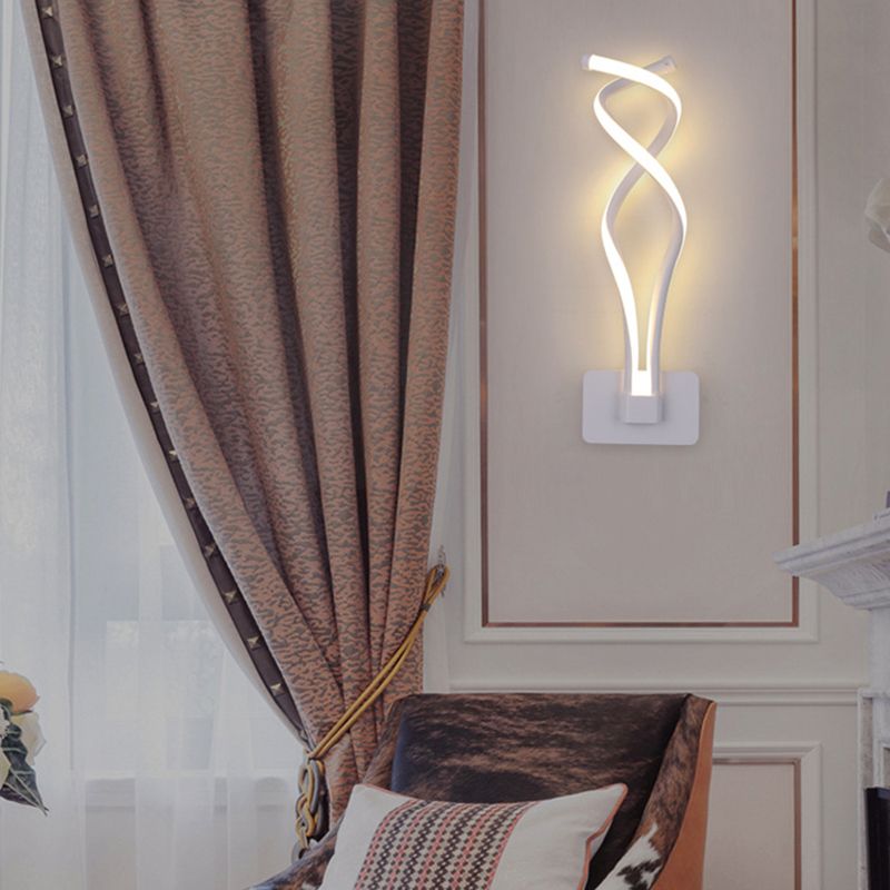 Twist Sconce Light Fixture Modern Minimalist Style Plastic Sconces for Living Room