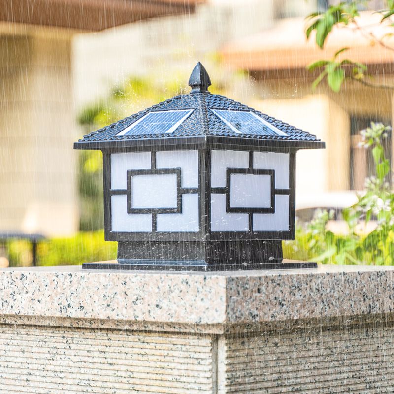 Contemporary LED Pillar Light Simple Solar Lighting Fixture for Garden