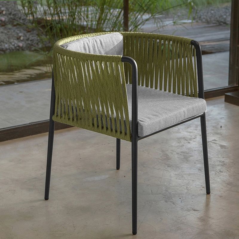 Metal and Stone Dining Table Set 1/2/3 Pcs Black Boho Dining Set