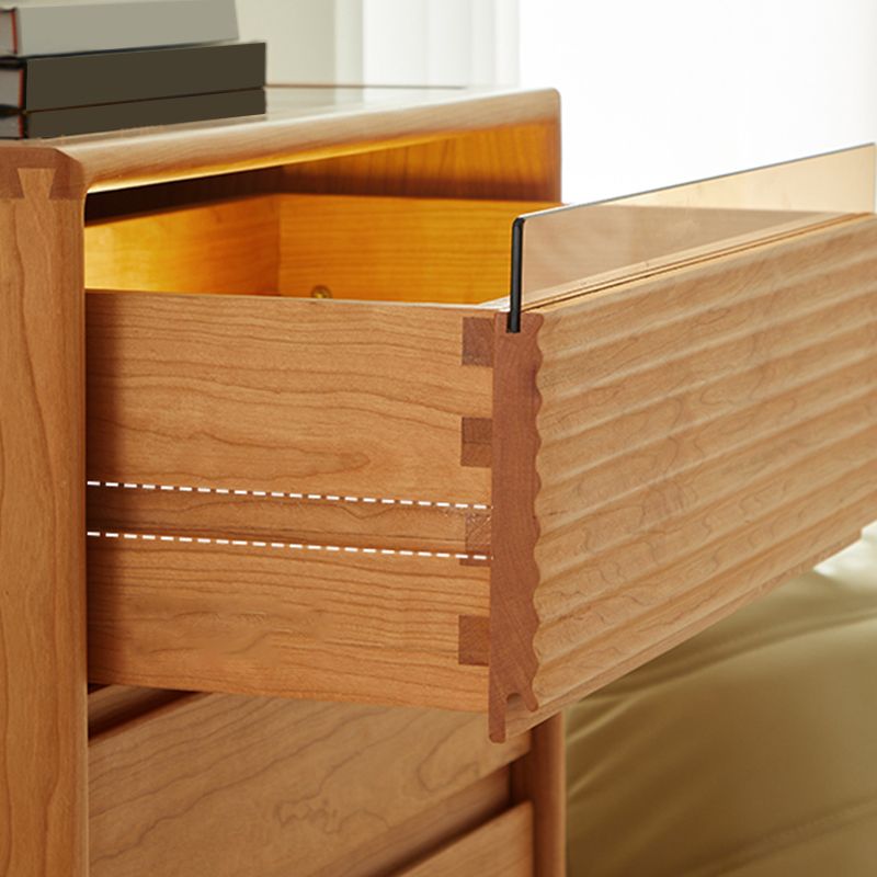 Mid-Century Modern Rectangle Accent Chest Solid Wood Natural Accent Chest