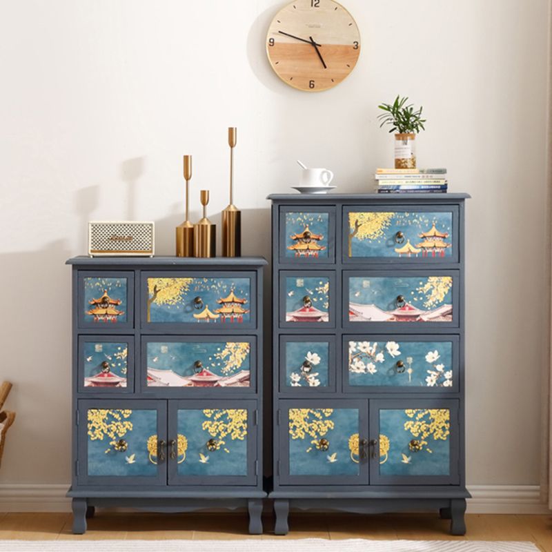 Traditional Solid Wood Bedroom Storage Chest Vertical Chest with Drawers