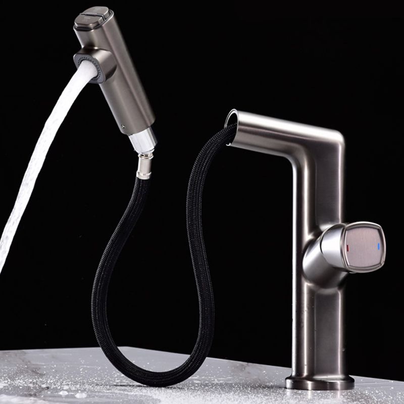 Modern Single Handle Sink Faucet Brass Square Bathroom Faucet