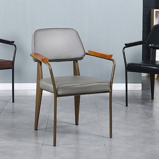 Metal Industrial Arm Chair Open Back Dining Kitchen Room Chair