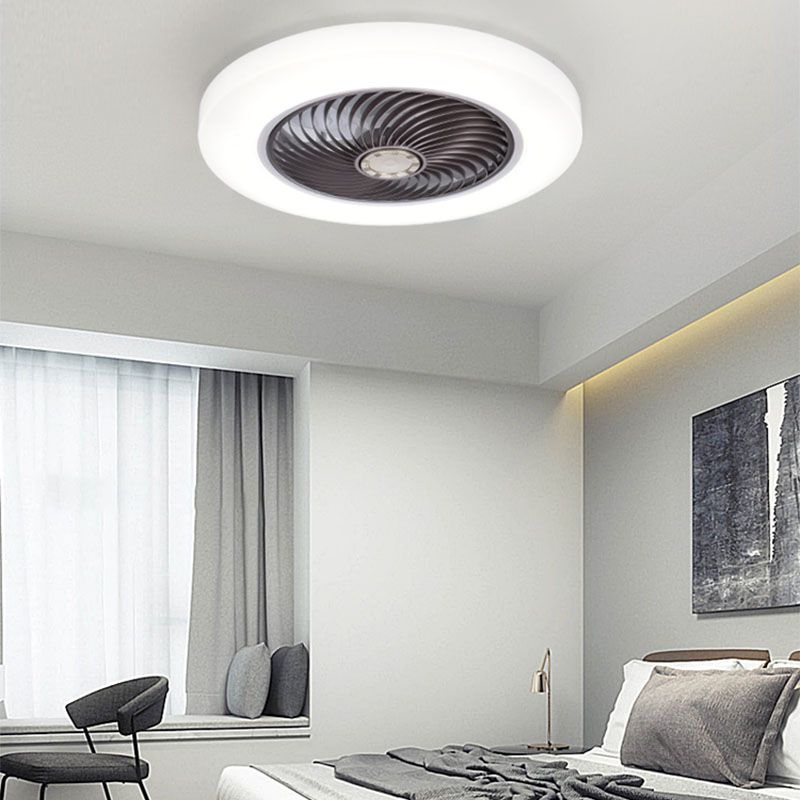 Moderne kreative LED -Deckenventilator Leichte schmiedeeisere kreisförmige Flush -Halterung mit Acrylschatten