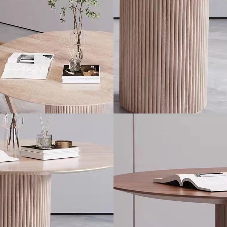 Solid Wood Dining Table Contemporary Dining Site Table with Pedestal Base