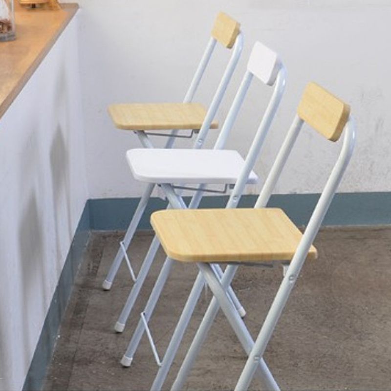 Taburete de bar simple de metal de madera interior de taburetes de mostrador plegables de estilo industrial