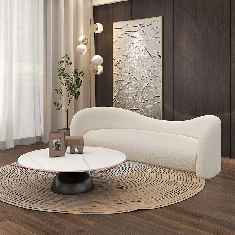 Contemporary Curved Sofa Sloped Arm Sofa with Tight Back for Living Room