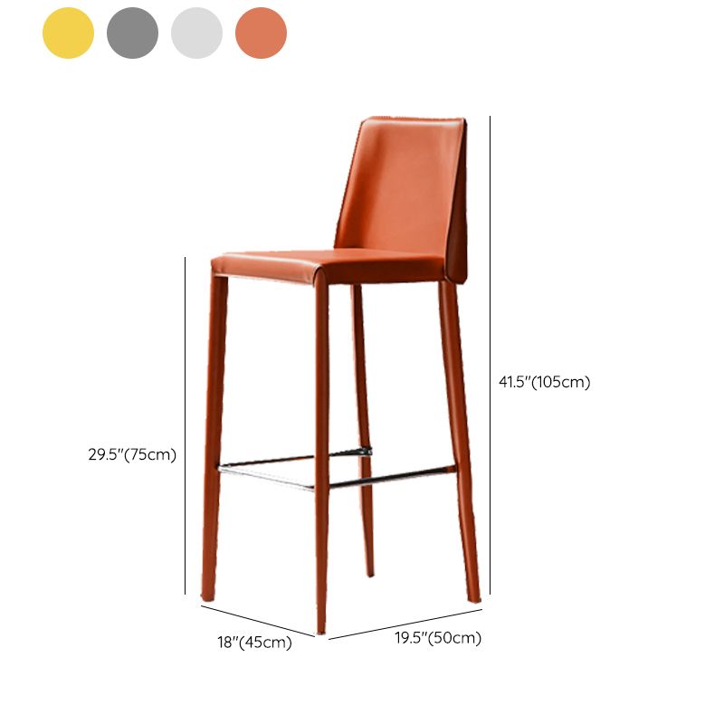 Modern Bar Stool Leather Backrest Counter Stool for Living Room