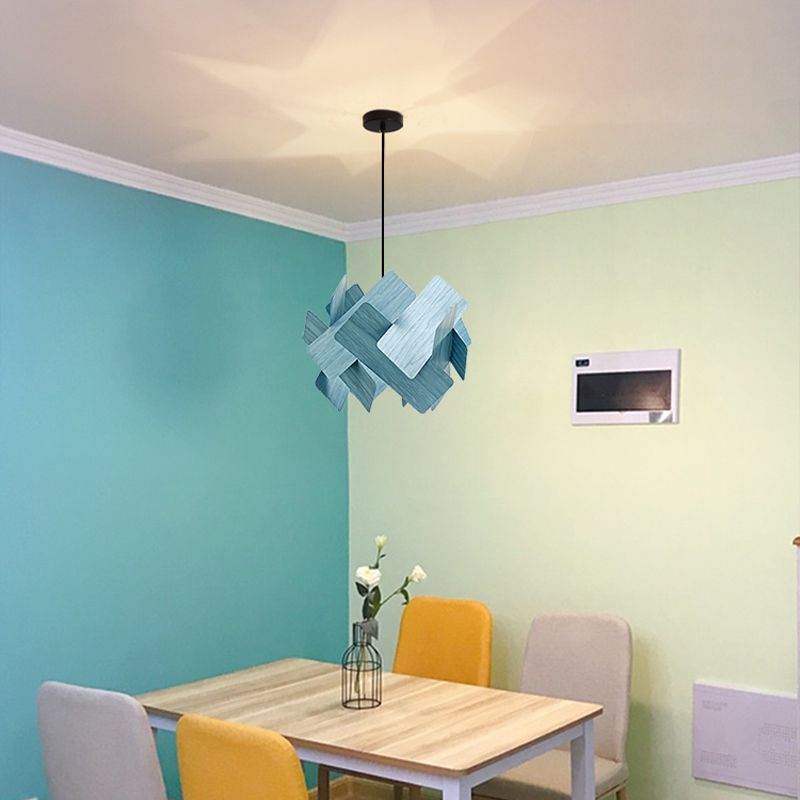 Forme de géométrie Lampe suspendue en faux bois 1