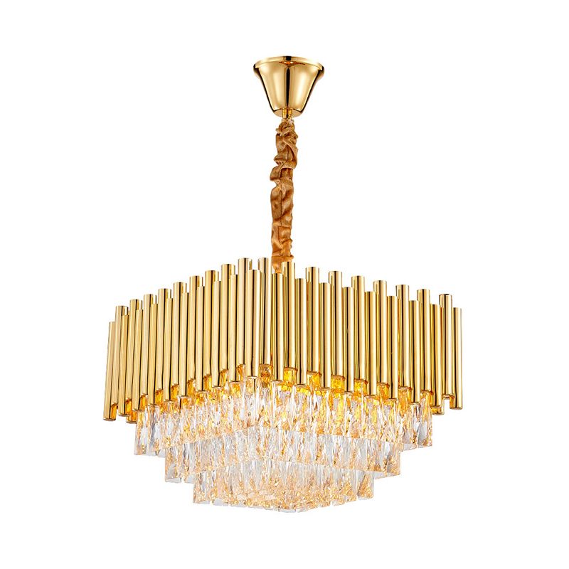 Luz de techo colgante de Golden Square con lámpara de lámpara de lámpara de luces de luces de cristal, 16 "/19.5" /23.5 "