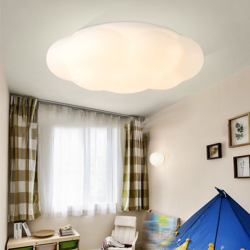 Single Modern White Flush Mount Lighting Acrylic LED Ceiling Light for Bedroom