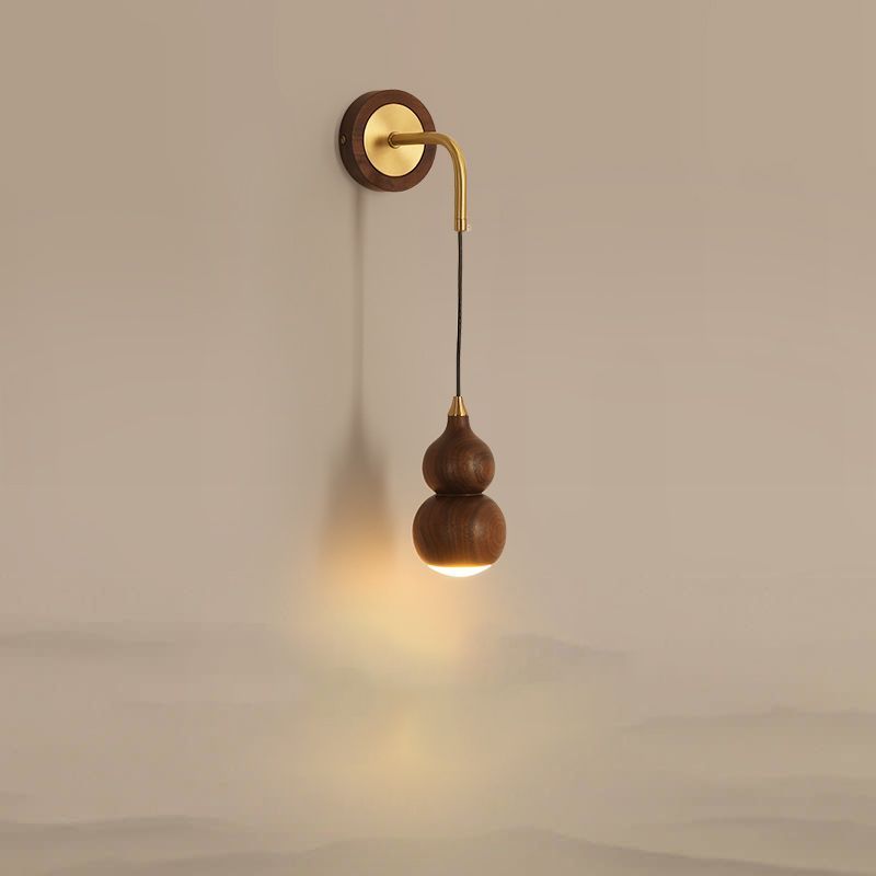 Warm Light Wall Sconce Light Contemporary Modern Indoor Light with Gourd shape
