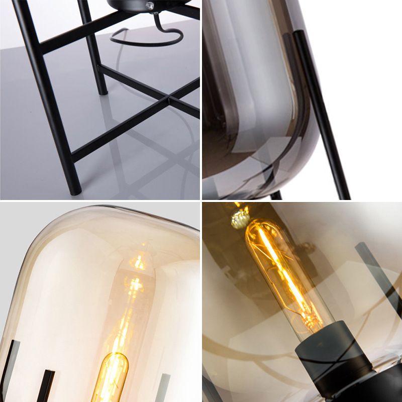 Ultramoderne eenvoud vat tafellamp glas nachtkastje lamp voor slaapkamer