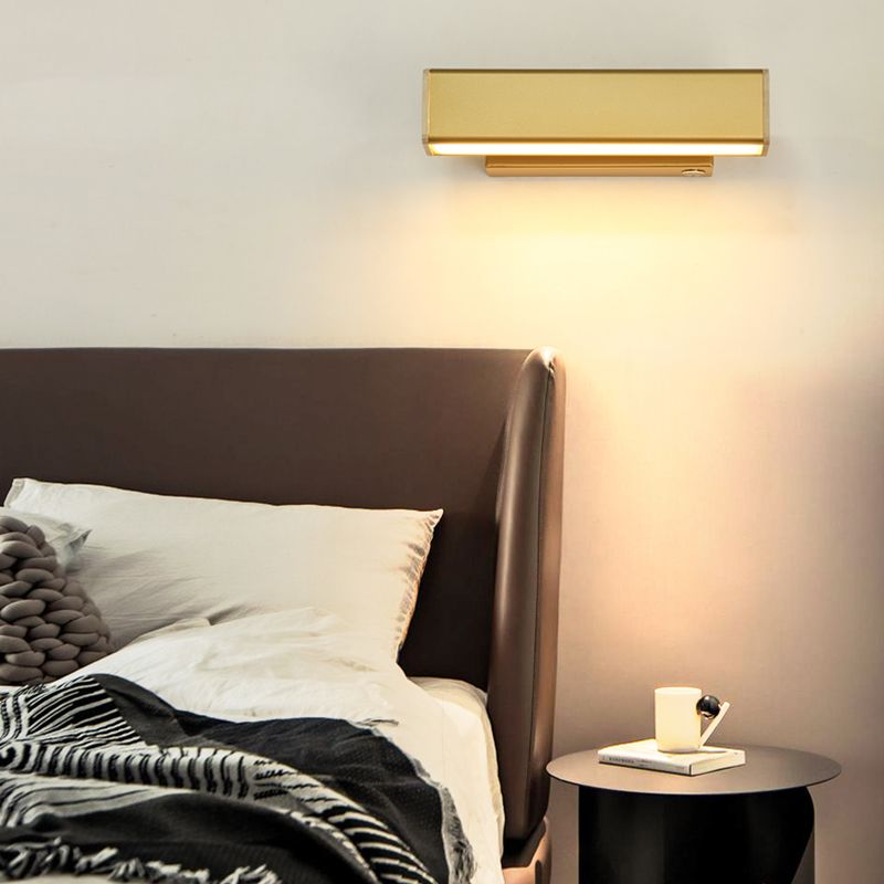 Fuera de luz de pared de metal moderna Rotable 1 Ligera de pared ligera para dormitorio
