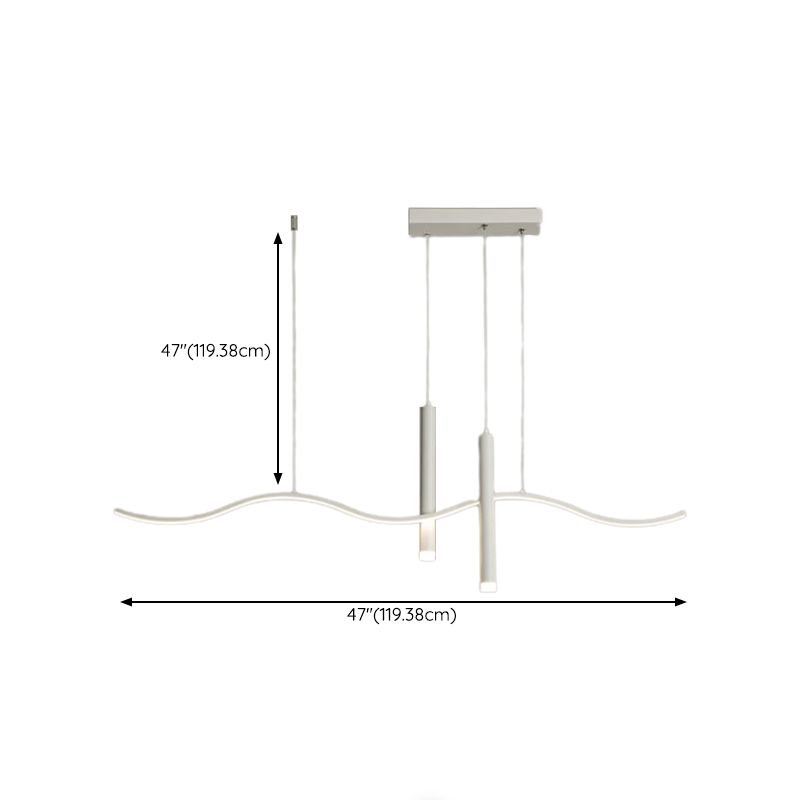 White Ceiling Light LED Contemporary Kitchen Island Lighting for Dining Room