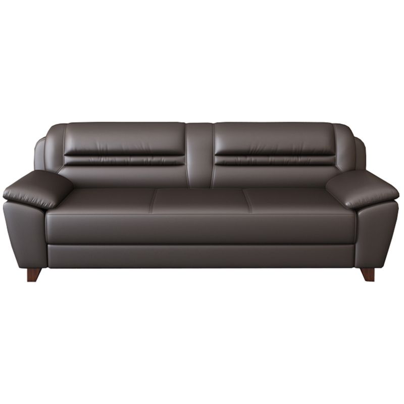 Modern Leather Match Pillow Top Arm Sewn Pillow Back Sofa for Living Room