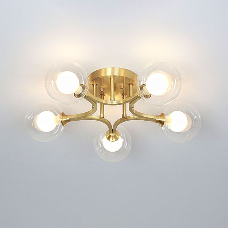 Burbujas de vidrio Semi-Flush Light Modern Style Semi Flush Lighting para dormitorio