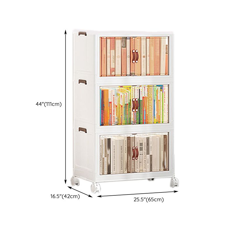 Contemporary Plastic Book Shelf Freestanding Standard Kids Bookshelf in White