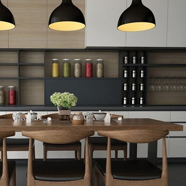 Brown Pine Wood Industrial Dining Set 1/2/5/7 Pcs Dinette Set for Kitchen