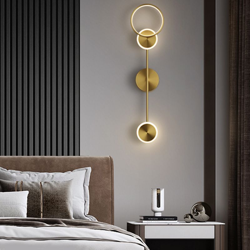 Círculo contemporáneo Luces de columna vertebral de metal múltiples luces de montaje de pared lámpara de montaje