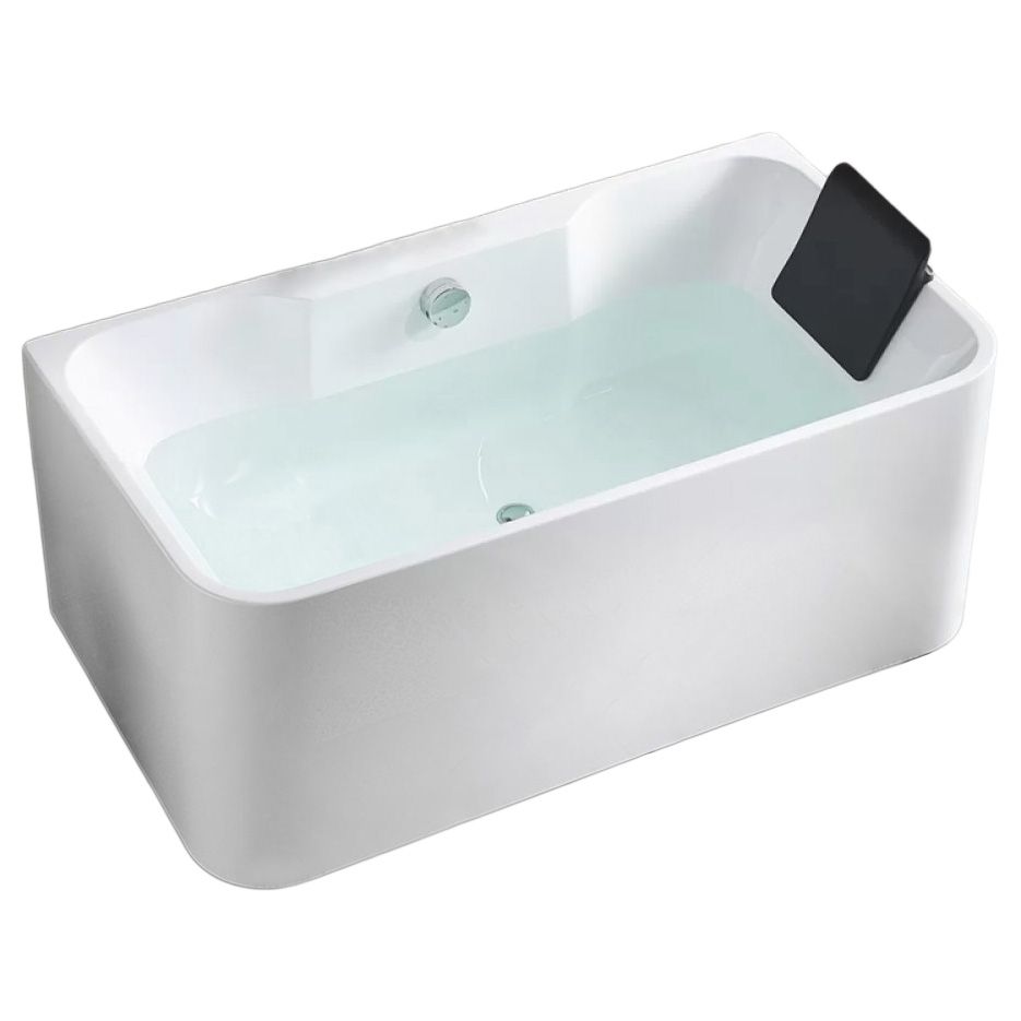 Modern Soaking Bathtub Antique Finish Rectangular Back to Wall Bath Tub