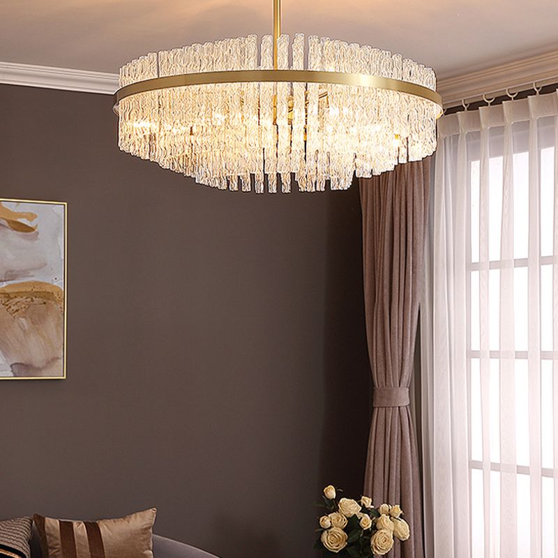 Moderner Stil Ring Kronleuchter Kristall Multi -Lichter Kronleuchter für Wohnzimmer