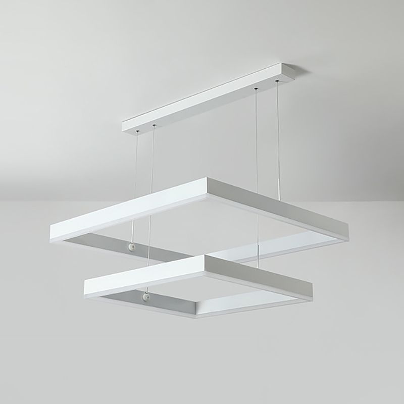 Aluminium weiße Kronleuchter Licht Geometrische LED einfache Kronleuchterlampe für Schlafzimmer