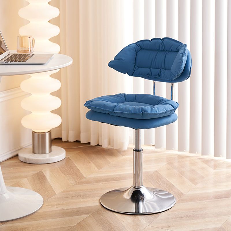 Scandinavian Metal Barstool Fabric Upholstered Counter Stool with Chrome Base