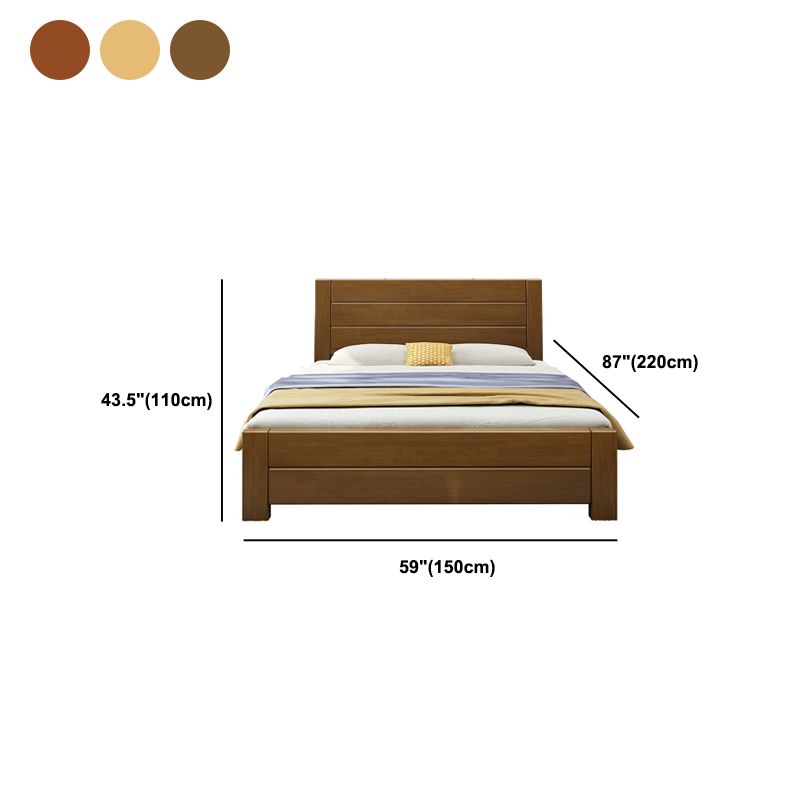 Traditional Pine Wood with HeadboardRectangular Panel Panel Bed