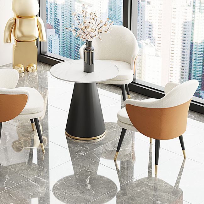 Nordic Style Metal Dining Room Chair Arm Upholstered Side Chair for Restaurant Use