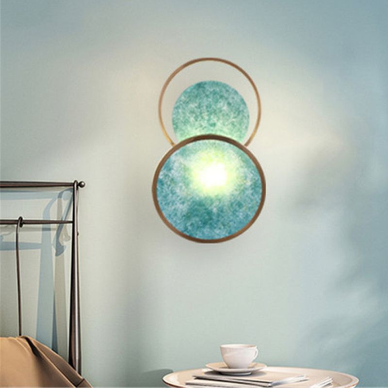 Modern Style Wall Lamp 1-Light LED Wall Mount Lamp with Glass Shade for Bedroom