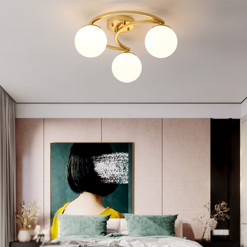 Modern Simple Ceiling Light Ball Shape Iron Ceiling Lamp for Bedroom
