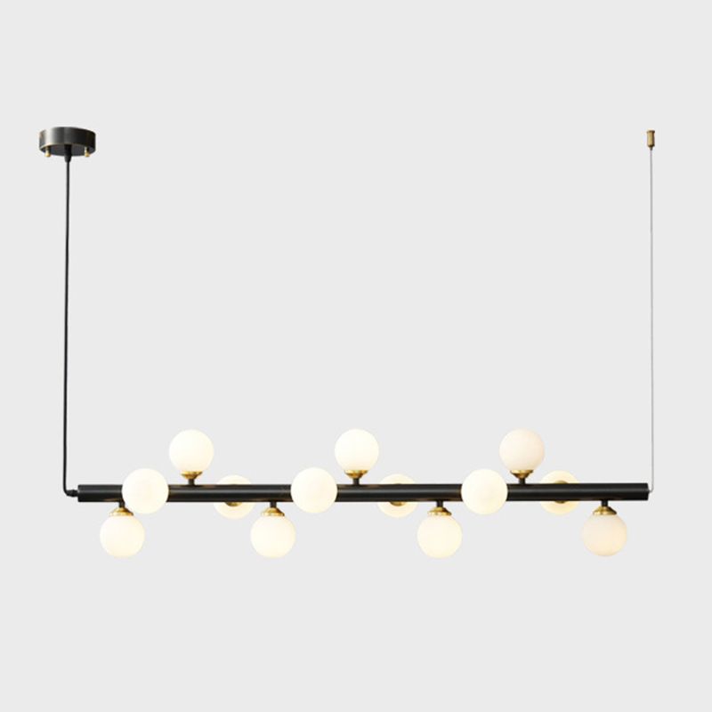 13 Lights Linear Island Pendant Modern Glass Island Light Fixture