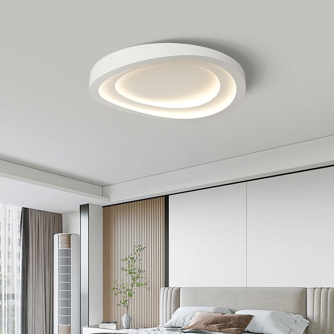 White Simple Ceiling Light Modern LED Ceiling Mount Lamp with Acrylic Shade for Bedroom
