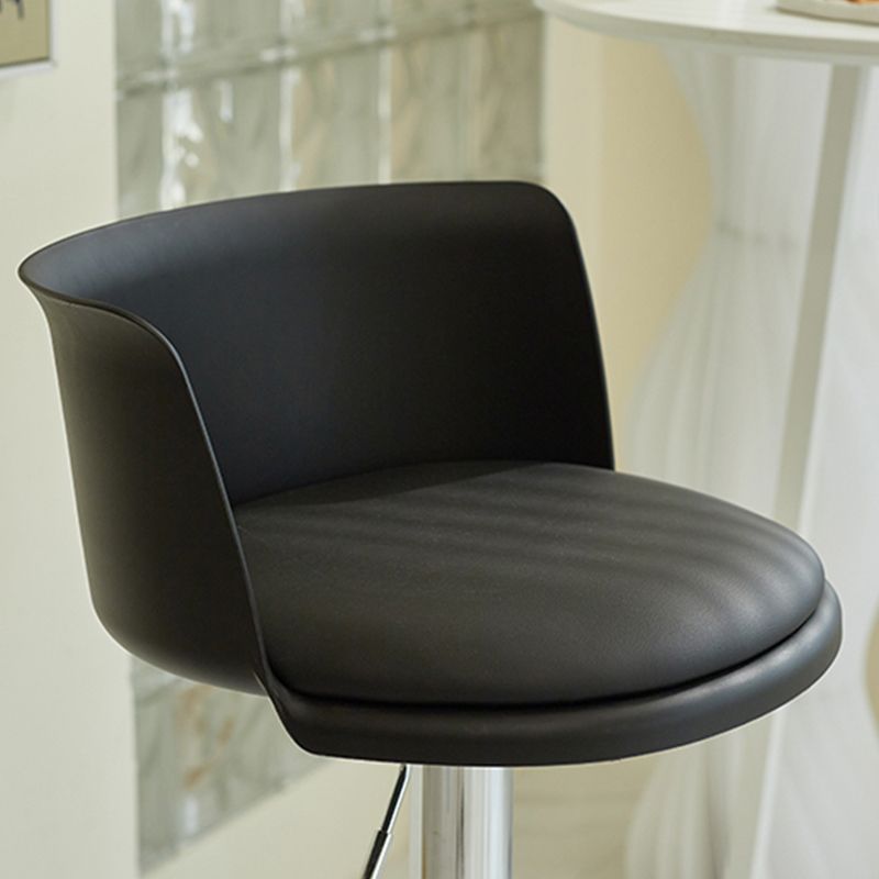 Industrial Style Armless Counter Stool Adjustable Height Bar Stool with Metal Base