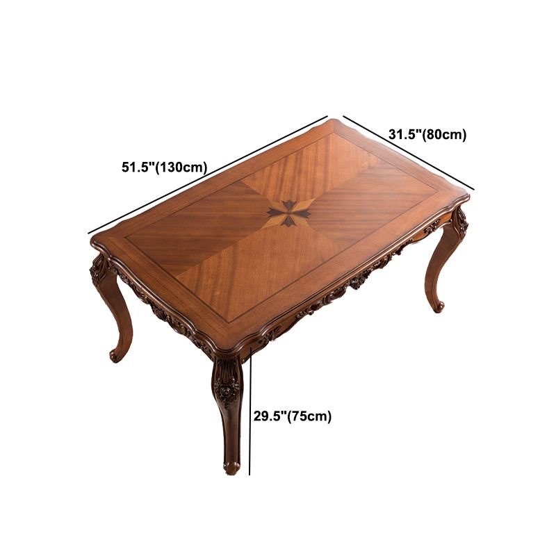 Medieval Modern Rubber Wood Dining Table for Restaurant Rectangle Table with 4 Legs