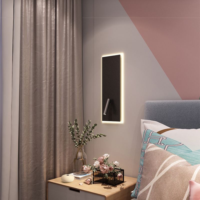 Lámpara de pared LED geométrica de aluminio en la simplicidad moderna de la luz de la pared de lectura de 2 luces para el dormitorio