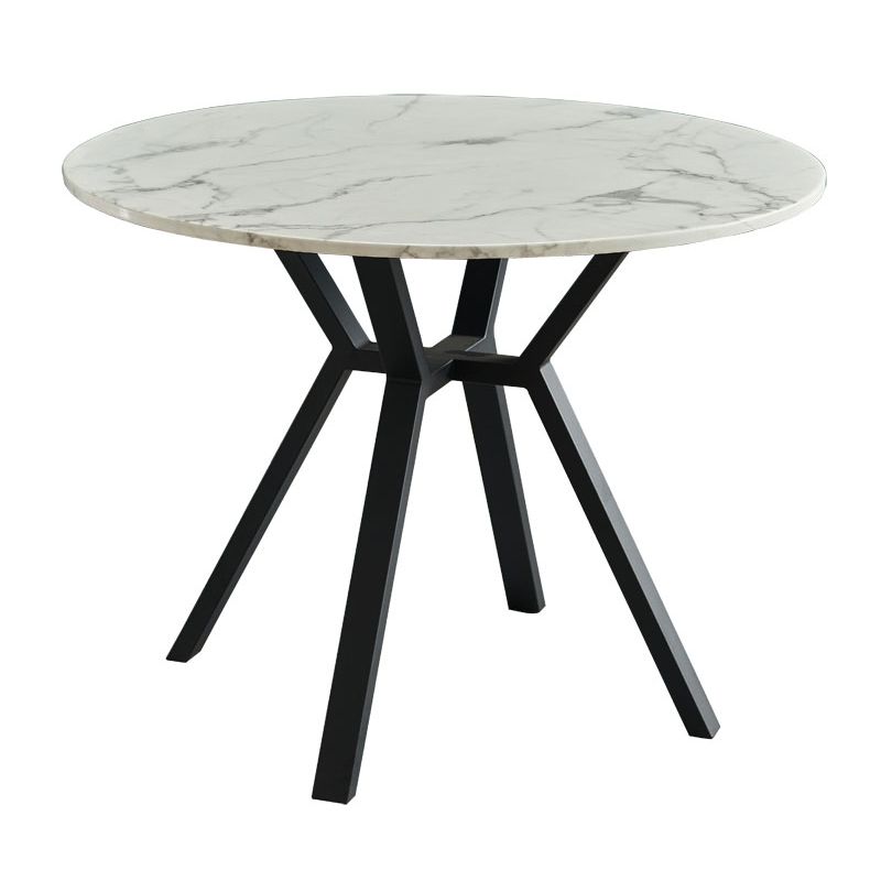 Mesa de comedor blanca de mármol redonda Simplicidad de 4 patas para comedor para comedor