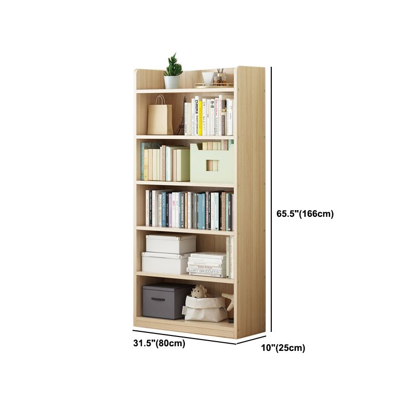 Modern Floor Shelf Bookcase Closed Back Wood Book Shelf for Home