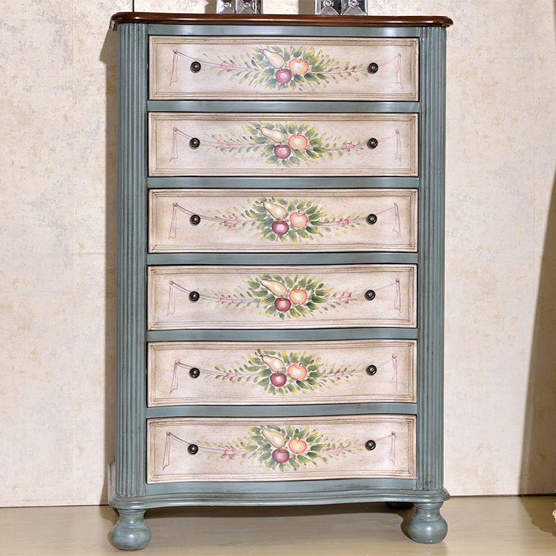 18.72-inch Width Traditional Storage Chest Solid Wood Dresser with 6 Drawers