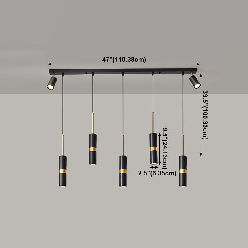 Simple Island Light Dining Room Modern Cylindrical Shade Chandelier Light Fixture