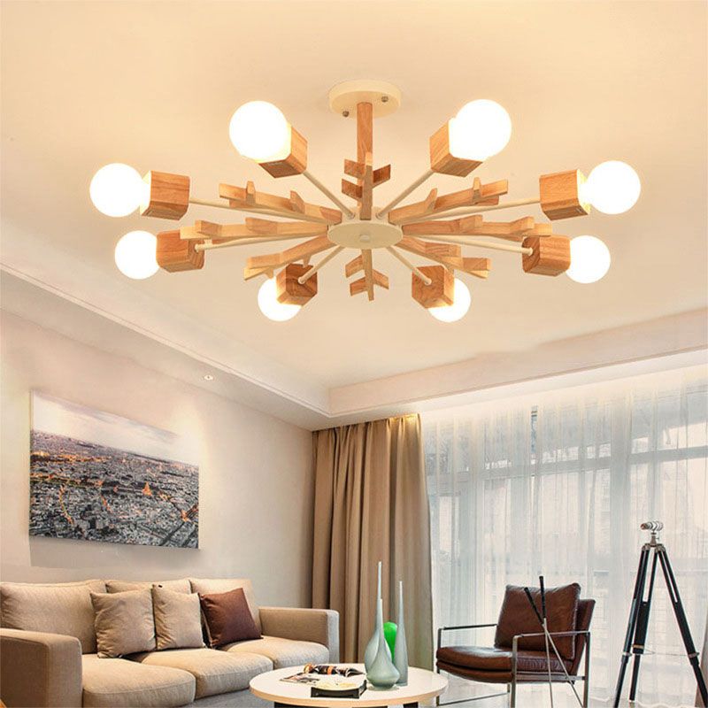 Creative Simplicity Wooden Pendant Lights for Drawing Room Coffee Shop