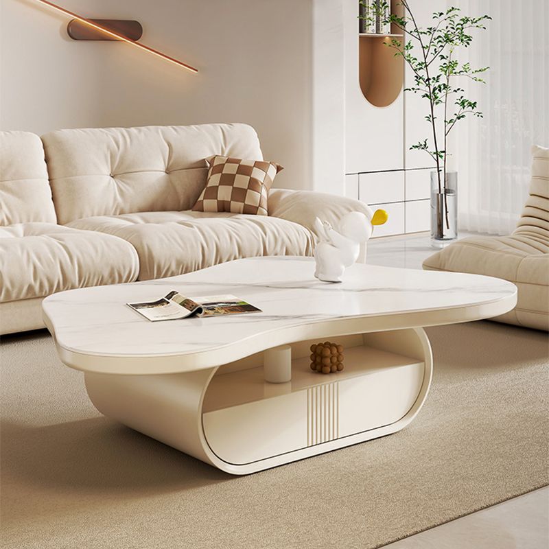 Abstract Coffee or End Table Slate with Storage Drawers Geometric
