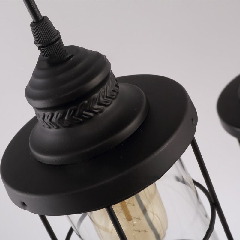 3 Cage lumineuse Loute de plafond suspendu industriel Films de pendentif métallique pour restaurant