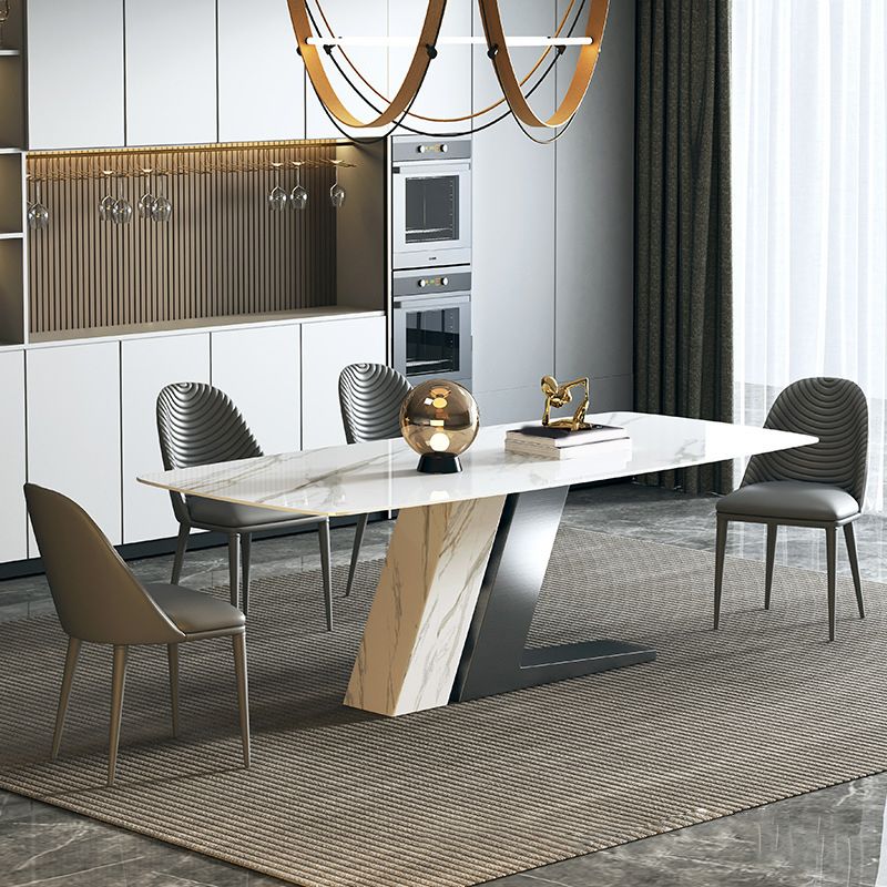 Modern 1/5/7 Pieces Rectangle Dining Set Sintered Stone Top Dinette Table Set