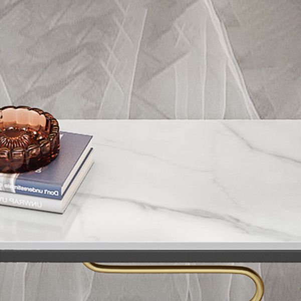 Modern & Contemporary Stone Console Sofa Table Half Moon Iron End Table for Hall