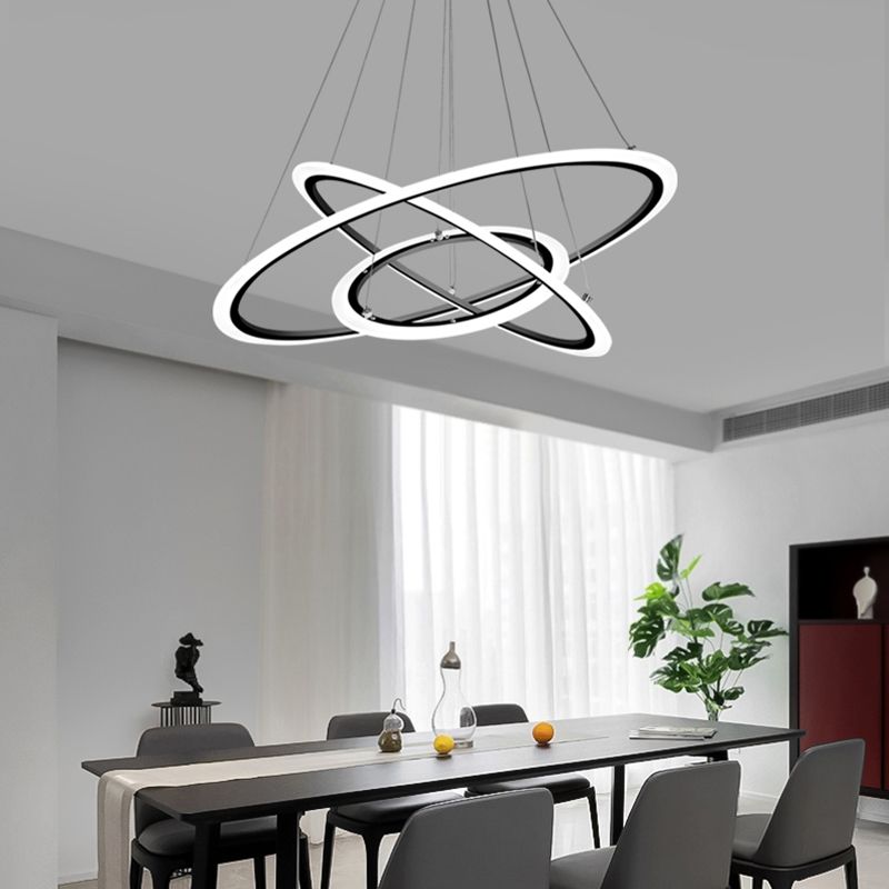 Moderne stijl ring kroonluchter verlichtingsarmaturen multi -lichten metaalhangend plafondlicht