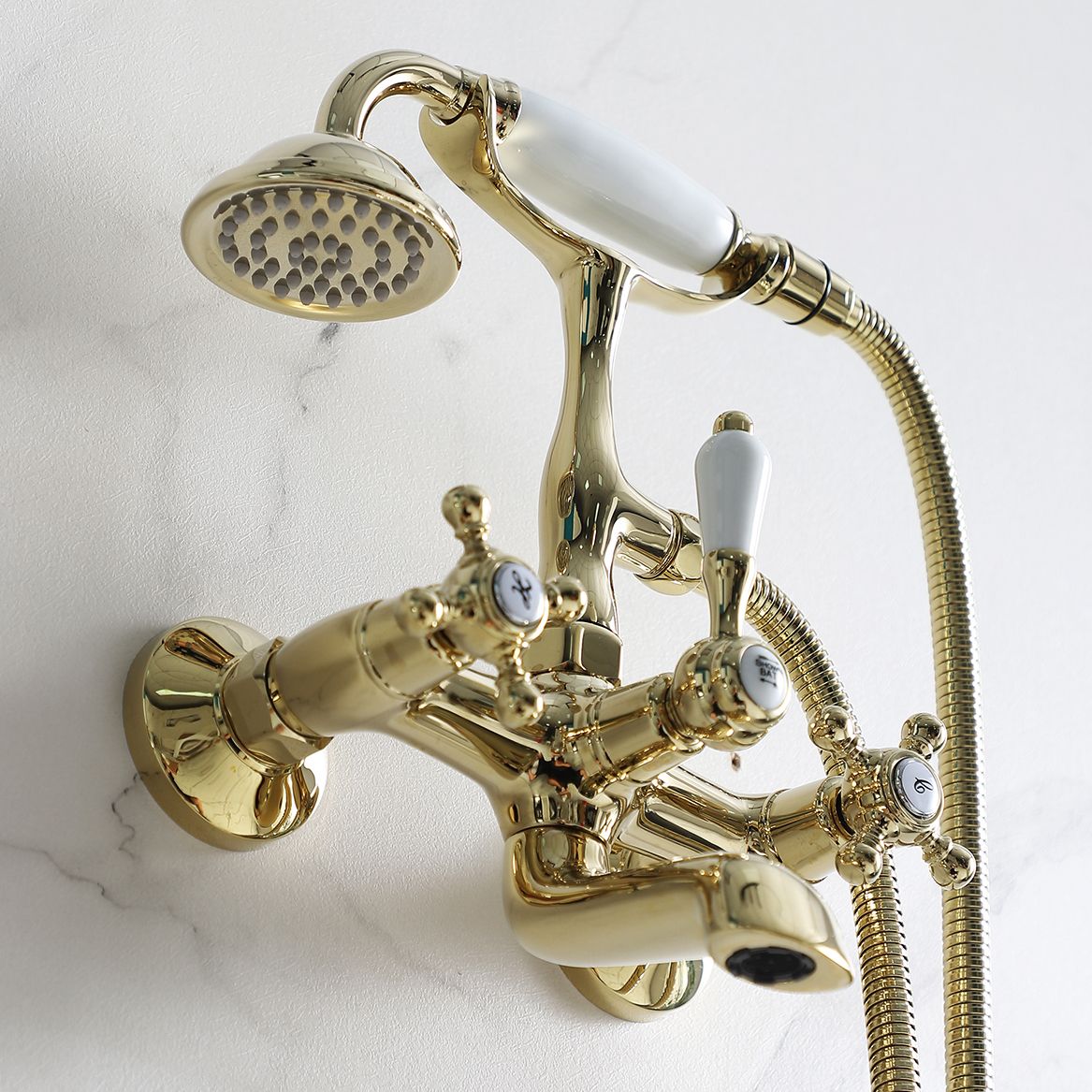 Glam Retro Wall Mounted Metal Claw Foot Tub Faucet Trim Low Arc Claw Foot Tub Faucet